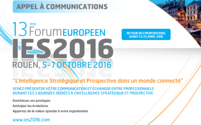 Forum IES2016 : APPEL A COMMUNICATIONS OUVERT