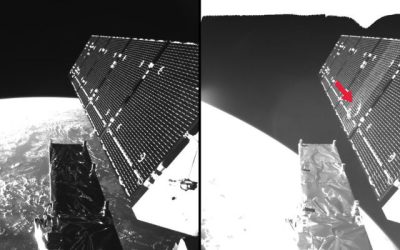 Un trou de 40 cm dans un panneau solaire de Sentinel 1A – Air&Cosmos