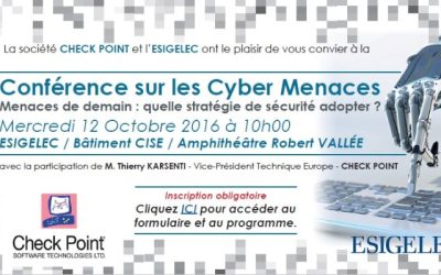 Conférence sur les Cyber Menaces le 12/10/2016 à ESIGELEC