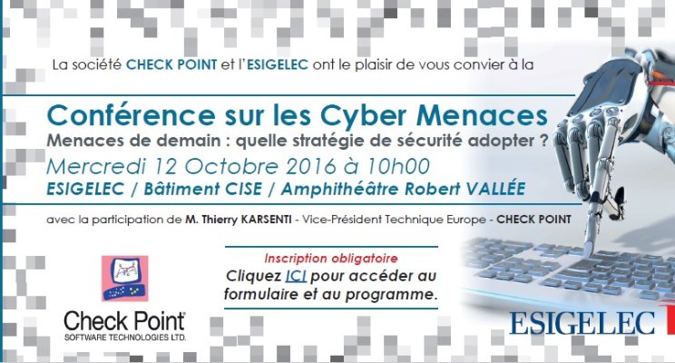 Conférence sur les Cyber Menaces le 12/10/2016 à ESIGELEC