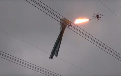 [L’industrie c’est fou] Un drone cracheur de feu pour … nettoyer les lignes à haute tension