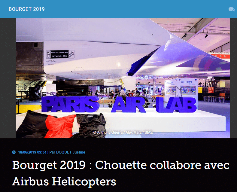Bourget 2019 : Chouette collabore avec Airbus Helicopters