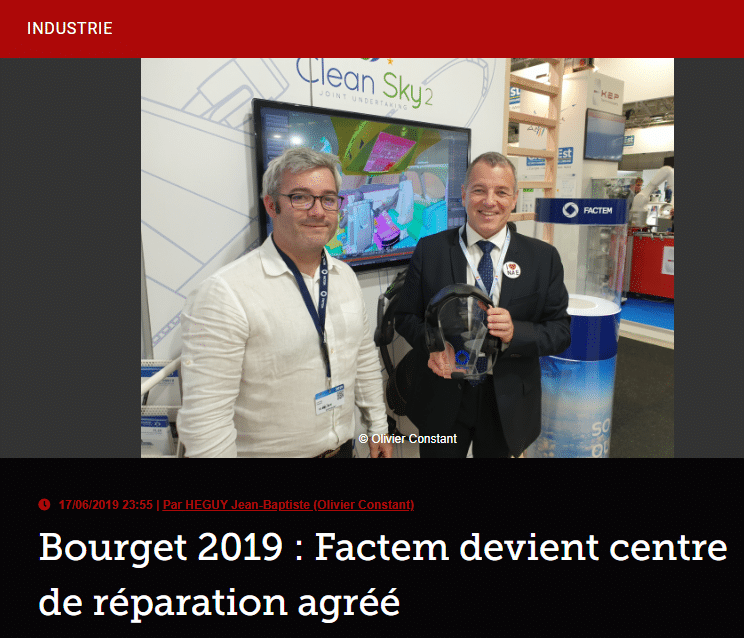 Bourget 2019 : Factem devient centre de réparation agréé