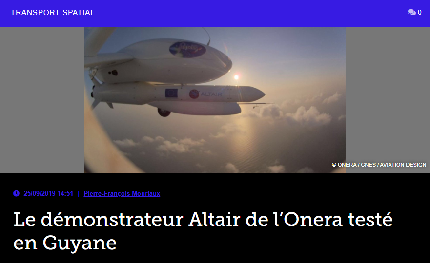 Le démonstrateur Altair de l’Onera testé en Guyane