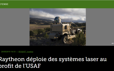 Raytheon déploie des systèmes laser au profit de l&rsquo;USAF