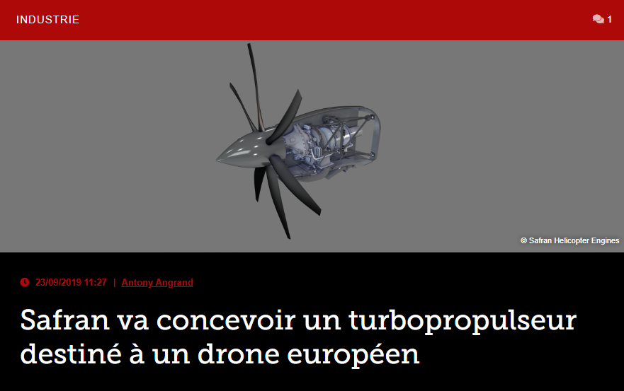 Safran va concevoir un turbopropulseur destiné à un drone européen