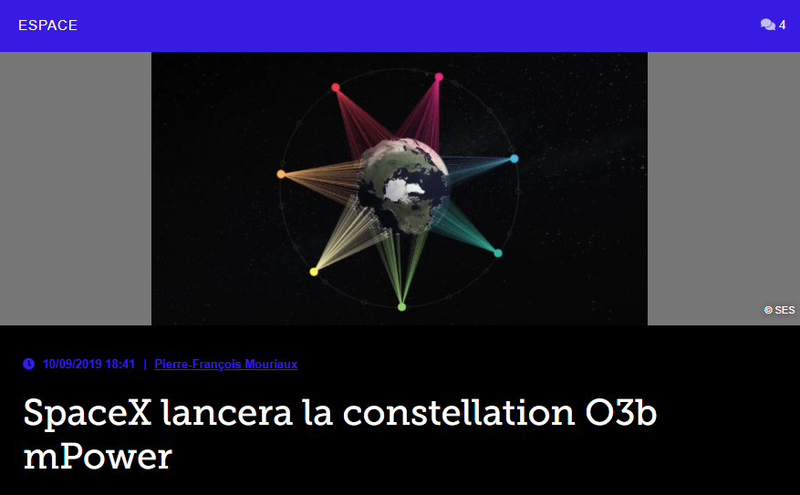 SpaceX lancera la constellation O3b mPower