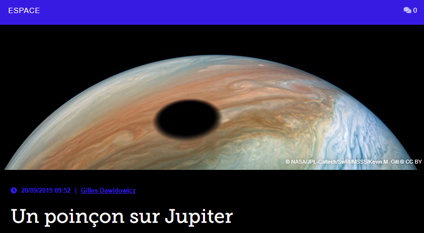 Un poinçon sur Jupiter