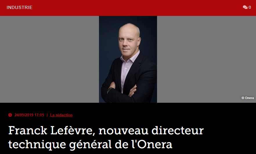 Franck Lefèvre, nouveau directeur technique général de l’Onera