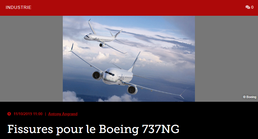 Fissures pour le Boeing 737NG