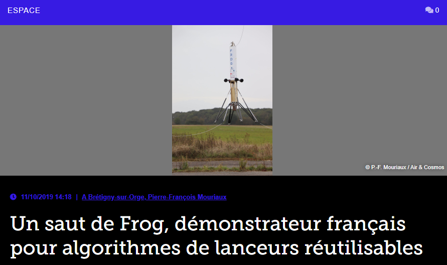 Un saut de Frog, démonstrateur français pour algorithmes de lanceurs réutilisables