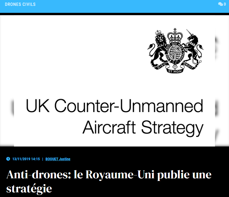 Anti-drones: le Royaume-Uni publie une stratégie