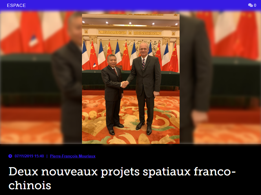 Deux nouveaux projets spatiaux franco-chinois