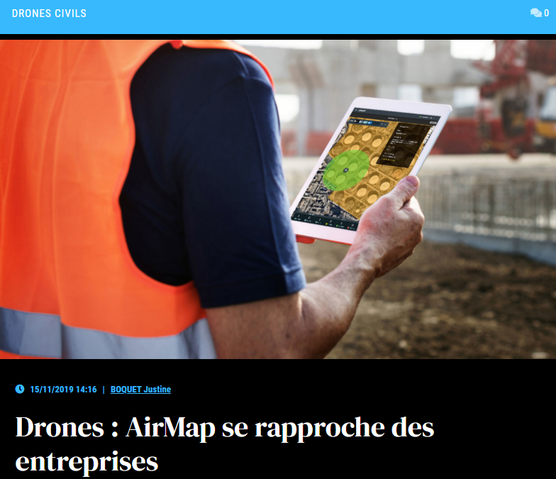 Drones : AirMap se rapproche des entreprises