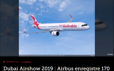 Dubai Airshow 2019 : Airbus enregistre 170 ventes en 1 heure