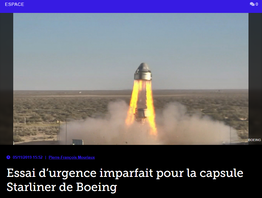 Essai d’urgence imparfait pour la capsule Starliner de Boeing