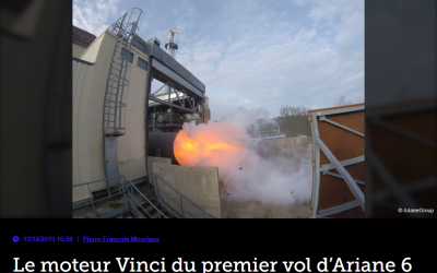 Le moteur Vinci du premier vol d’Ariane 6 au banc