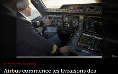 Airbus commence les livraisons des premiers A350 avec écran tactile
