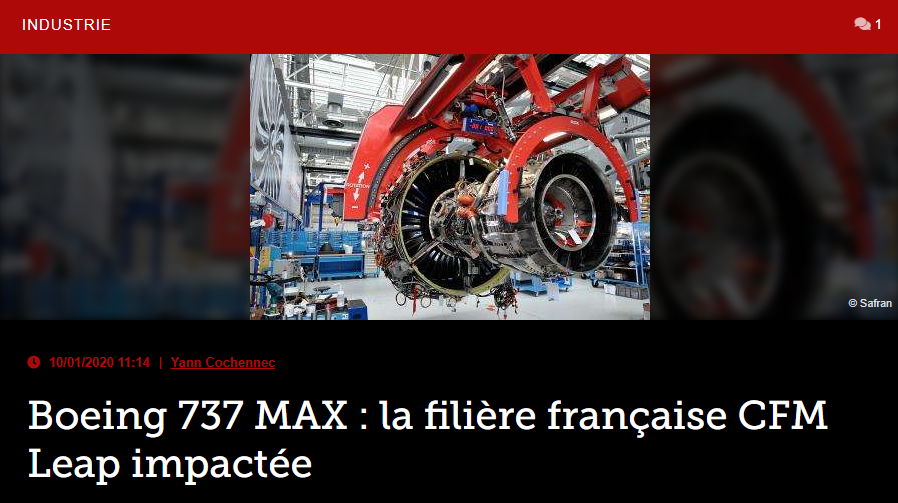 Boeing 737 MAX : la filière française CFM Leap impactée