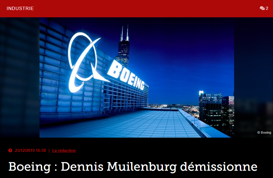 Boeing : Dennis Muilenburg démissionne
