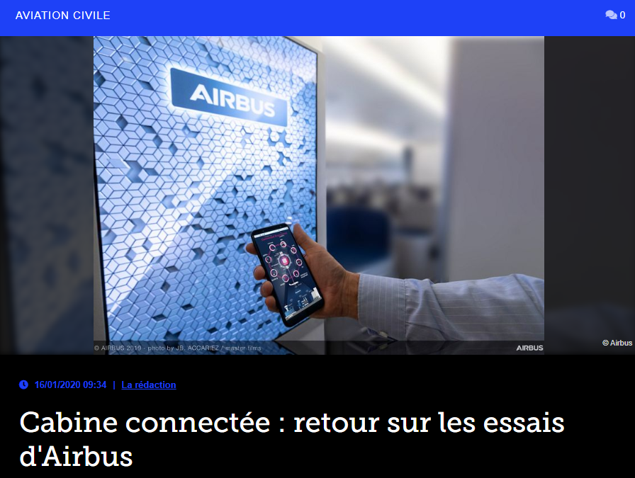 Cabine connectée : retour sur les essais d’Airbus