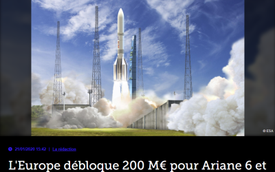L&rsquo;Europe débloque 200 M€ pour Ariane 6 et les PME du spatial