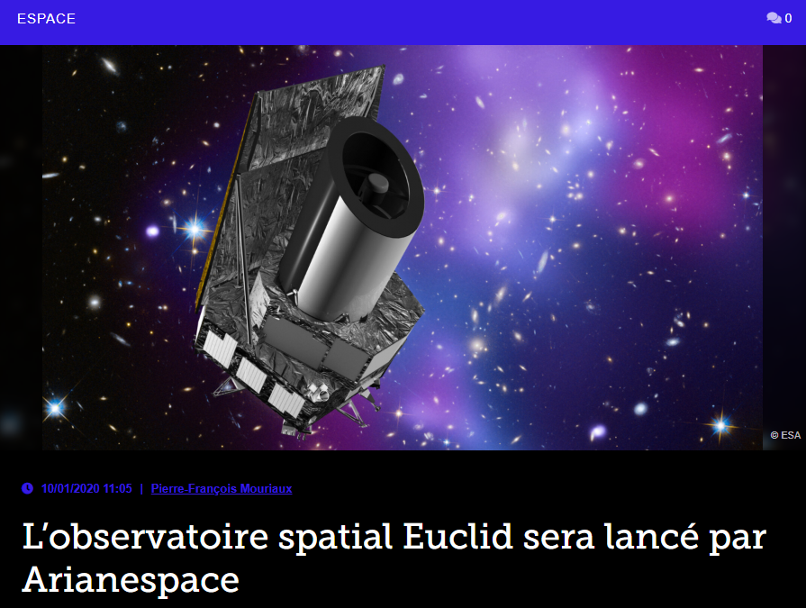 L’observatoire spatial Euclid sera lancé par Arianespace
