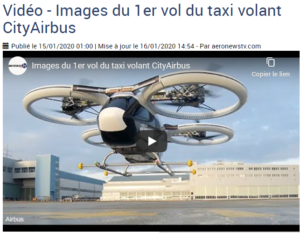 Vidéo – Le taxi volant CityAirbus réalise son premier vol – Industrie aéronautique – Aeronewstv