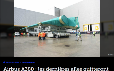 Airbus A380 : les dernières ailes quitteront Broughton les 6 et 7 février