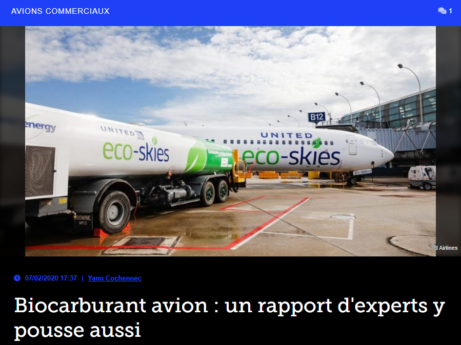 Biocarburant avion : un rapport d’experts y pousse aussi