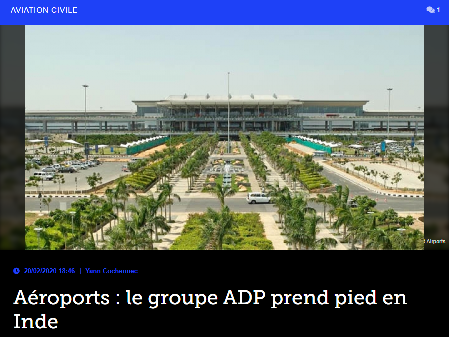 Aéroports : le groupe ADP prend pied en Inde