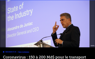 Coronavirus : 150 à 200 Md$ pour le transport aérien mondial