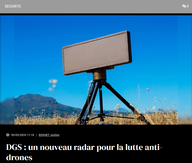 DGS : un nouveau radar pour la lutte anti-drones