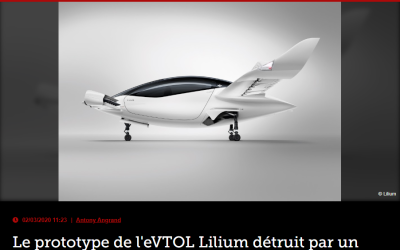 Le prototype de l&rsquo;eVTOL Lilium détruit par un incendie