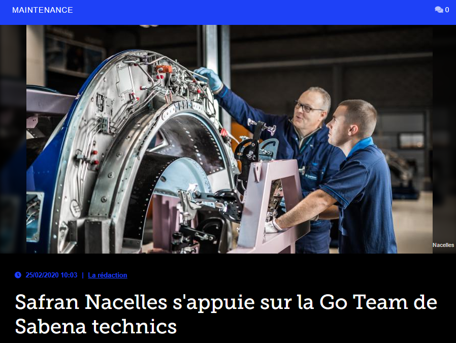 Safran Nacelles s’appuie sur la Go Team de Sabena technics