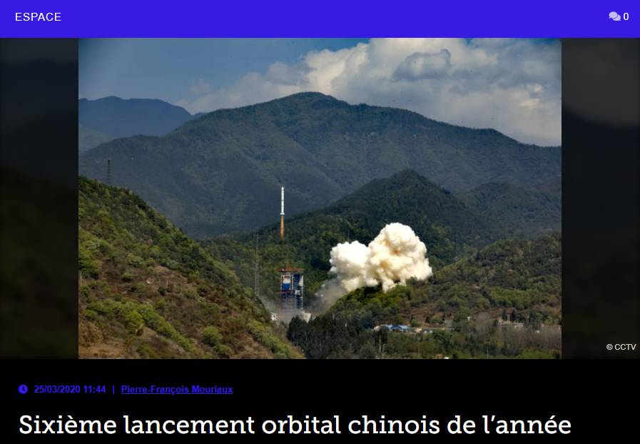 Sixième lancement orbital chinois de l’année