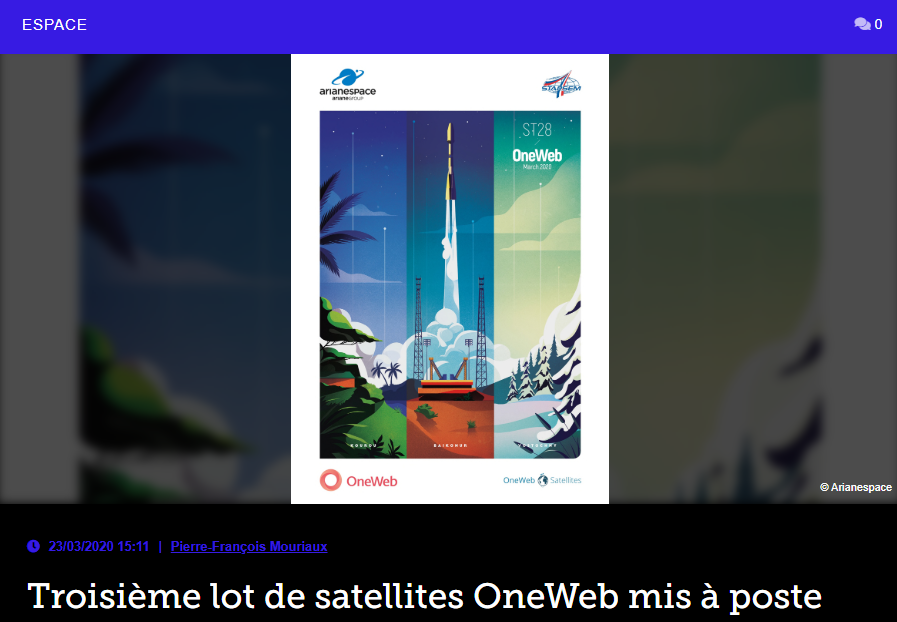 Troisième lot de satellites OneWeb mis à poste