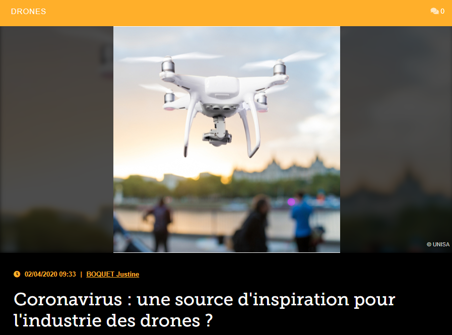 Coronavirus : une source d’inspiration pour l’industrie des drones ?