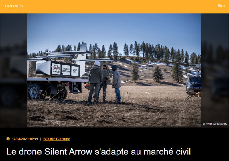 Le drone Silent Arrow s’adapte au marché civil