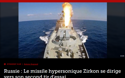 Russie : Le missile hypersonique Zirkon se dirige vers son second tir d’essai