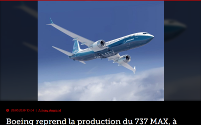 Boeing reprend la production du 737 MAX, à faible cadence