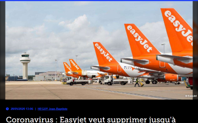 Coronavirus : Easyjet veut supprimer jusqu’à 30% de ses effectifs
