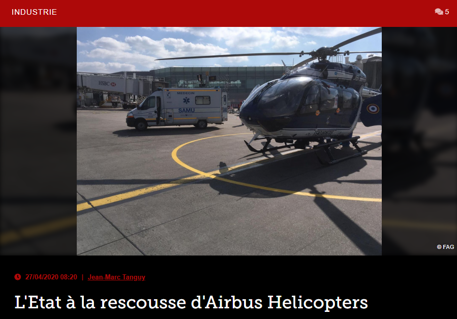 L’Etat à la rescousse d’Airbus Helicopters