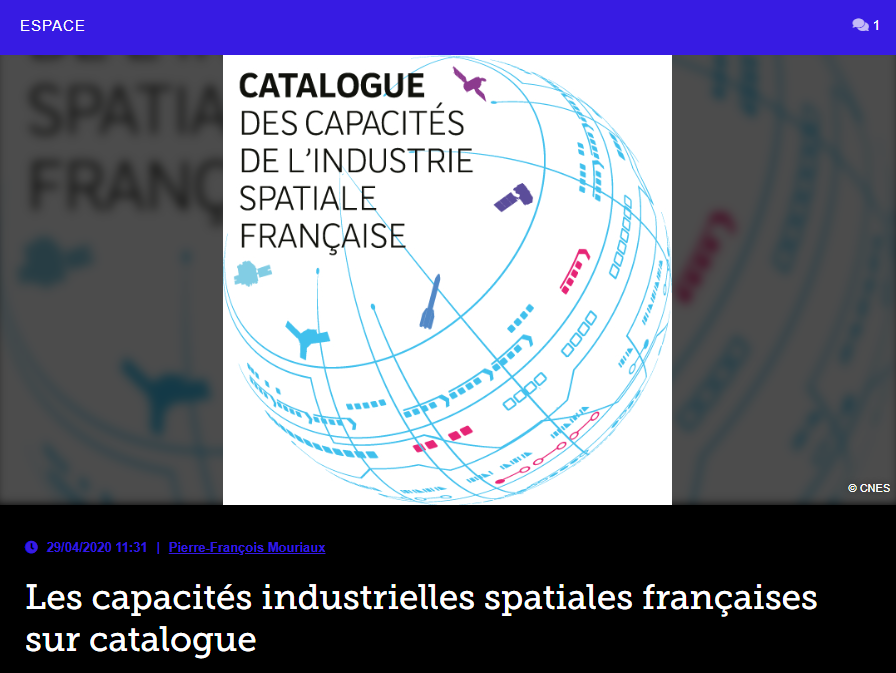 Les capacités industrielles spatiales françaises sur catalogue