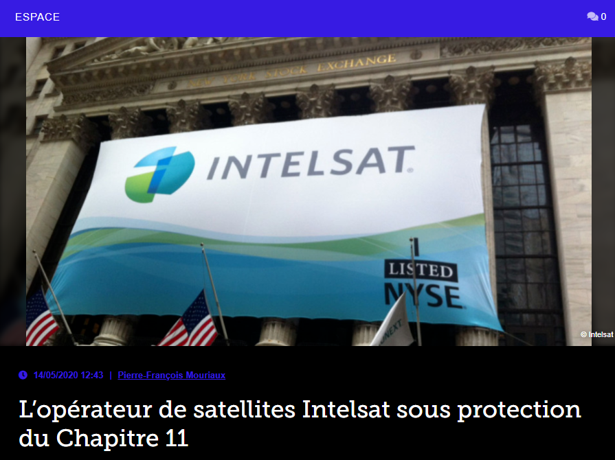 L’opérateur de satellites Intelsat sous protection du Chapitre 11