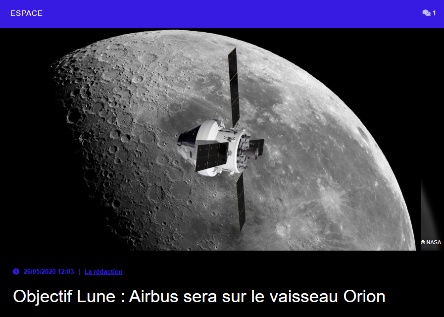 Objectif Lune : Airbus sera sur le vaisseau Orion