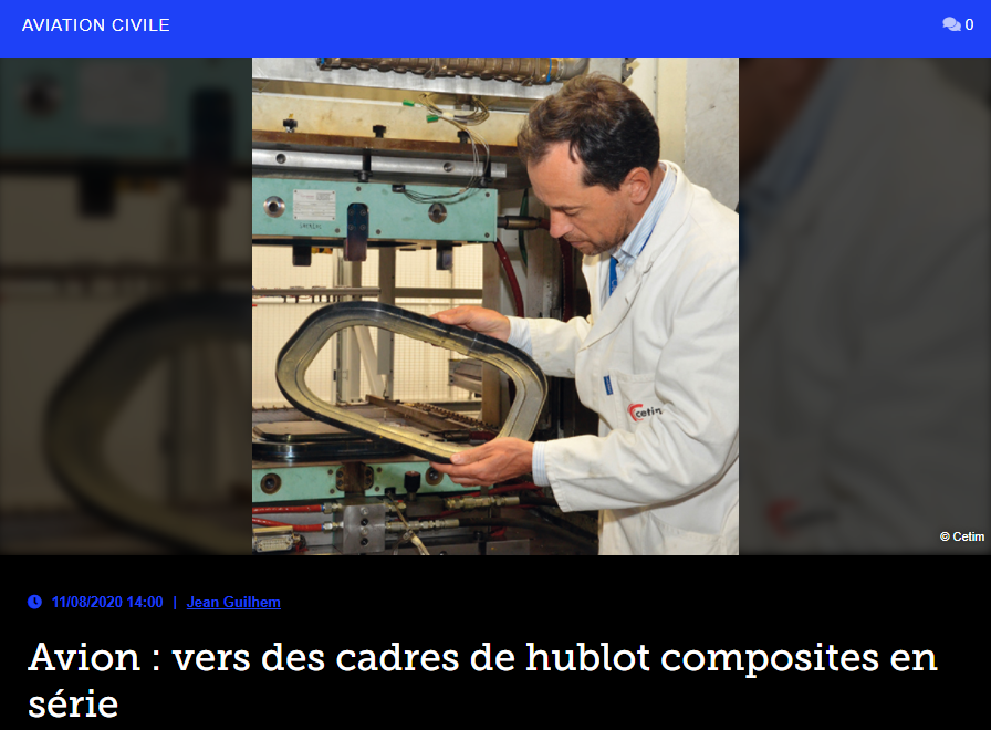 Avion : vers des cadres de hublot composites en série