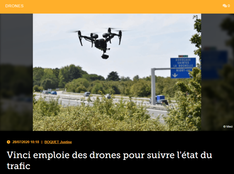 Vinci emploie des drones pour suivre l’état du trafic