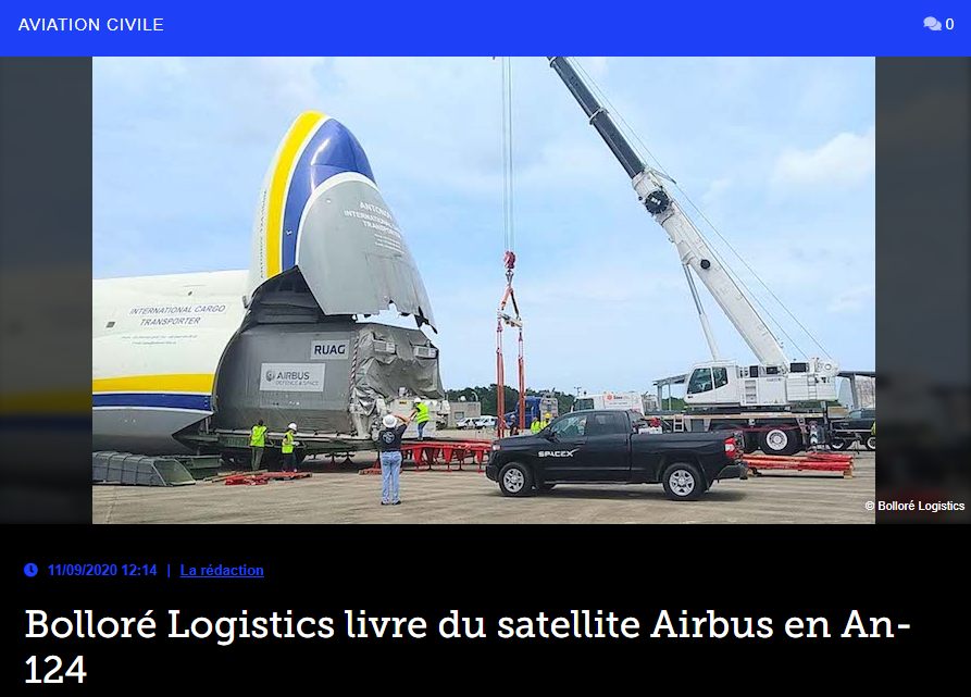 Bolloré Logistics livre du satellite Airbus en An-124