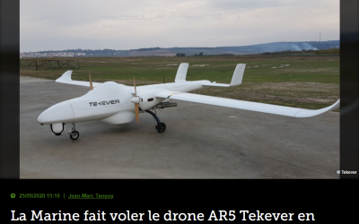 La Marine fait voler le drone AR5 Tekever en Méditerranée